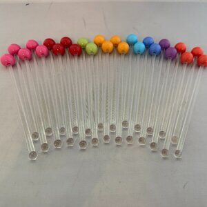 Vintage 25 Swizzle Sticks Cocktail Mixer Drink Stirrers plastic/Lucite? 7”